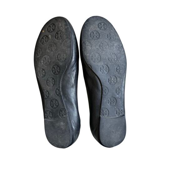 Tory Burch Reva Leather Ballet Flats Black Vintage Classic Y2K size 7.5 - Picture 3 of 7